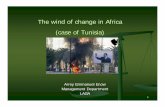 The Wind of change in Africa - laga-enforcement.org Wind of change... · 1 The wind of change in Africa (case of Tunisia) Arrey Emmanuel Enow Management Department LAGA