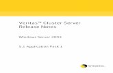 Veritas™ Cluster Server Release Notes · Veritas Storage Foundation and High Availability Solutions Management Pack Guide for Microsoft Operations Manager 2005 for instructions