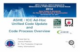 ASHE / ICC Ad-Hoc Unified Code Update and Code … Safety Sessions/Code Review... · Unified Code Update and Code Process Overview Presented by ... (ICC, NFPA, FGI, ... 2006 – 2010