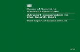 House of Commons Transport Committee · House of Commons Transport Committee Airport expansion in the South East Third Report of Session 2015–16 ... a new runway northwest of the