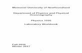Memorial University of Newfoundland Department … · Memorial University of Newfoundland Department of Physics and Physical Oceanography Physics 1050 Laboratory Workbook ... Your