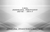 14th AnnuAl RepoRt 2016 - 2017 - Jindal Photo Limitedjindalphoto.com/financial/JPL AR 2017.pdf · 1 annual general meeting on wednesday, the 27th sePtemBer 2017 at the registered