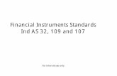 IND AS 109 v1 (2) - wirc-icai.org · For internal use only Financial Instruments Standards Ind AS 32, 109 and 107 Financial instruments Presentation Recognition and measurement Derecognition