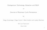 Endogenous Technology Adoption and R&D · Endogenous Technology Adoption and ... Diffusion Speed for 3 ... Develop and estimate monetary DSGE model with endogenous technology via