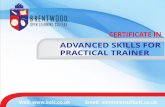 ADVANCED SKILLS FOR PRACTICAL TRAINER - … Course Introduction: Behind every spectacular training session is a lot of preparation and meticulous attention to detail. The truly skilled