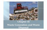 Chapter 16 Waste Generation and Waste Disposal 16 Chapter Solid... · Municipal Solid Waste. ... 33%-organic materials (yard waste, food scraps, wood) 12%-plastic 18%-durable goods