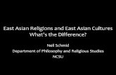 East Asian Religions and East Asian Cultures … · East Asian Religions and East Asian Cultures What's the Difference? Neil Schmid Department of Philosophy and Religious Studies