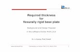 Required thickness for flexually rigid base plate ...€¦ · 1 Required thickness for flexurally rigid base plate Background and Design Proposal in the software Anchor Profi 2.5.0