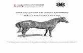 Arkansas 4-H Horse Show Rules and Regulations · 2018-03-27 · RULES AND REGULATIONS ... The Horse Bowl Competition is now Single Elimination. ... Public Speaking Individual Demonstration