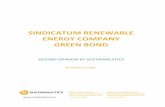 SINDICATUM RENEWABLE ENERGY COMPANY GREEN … · SINDICATUM RENEWABLE ENERGY COMPANY GREEN BOND SECOND OPINION BY SUSTAINALYTICS November 13, 2017  …