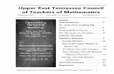 Upper East Tennessee Council of Teachers of Mathematics · Upper East Tennessee Council of Teachers of Mathematics ... longitudinal learning data that ... Upper East Tennessee Council