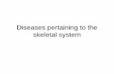 Diseases pertaining to the skeletal system - … · Diseases pertaining to the skeletal system . Osteoporosis ... bone due to osteoporosis. ... • There are three types of bone cancer:
