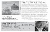 MEET BEST-SELLING AUTHOR PIERS PAUL READ · meet best-selling author piers paul read meet piers paul read in person meet and greet june 4, 2 to 4:00 pm ... alive: the story of the