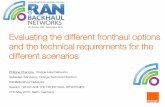 Evaluating the different fronthaul options and the ... · Evaluating the different fronthaul options and the technical requirements for the different scenarios ... (RRU) Radio BBU