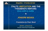 ITALY'S UNIFICATION AND THE THOUSEND'S … · ITALY'S UNIFICATION AND THE THOUSEND'S VENTURE: ... Lombard invasion in the year 568 ... for unification in central Italy ,
