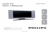 LCD TV 20TA1000 User`s Manual - Philips · 3138 155 24541 Model No.: Serial No.: LCD TV 20TA1000 User`s Manual English 中 文