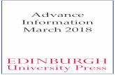 Advance Information March 2018 - Edinburgh … · March 2018 Hb • 978 0 7486 6974 5 ... and experienced the indignities of a transcontinental emigrant train. ... on the middlebrow