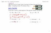Algebra - Unit 2 - Day 7 - Graphing Lines.notebook · PDF fileAlgebra ­ Unit 2 ­ Day 7 ­ Graphing Lines.notebook 1 October 26, 2016 Algebra I Aim: How Do We Graph Linear Functions