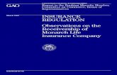 GGD-95-95 Insurance Regulation: Observations on … · March 1995 INSURANCE REGULATION Observations on the Receivership of Monarch Life Insurance Company GAO/GGD-95-95. GAO United