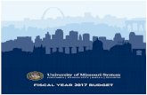 Fiscal Year 2017 Budget - University of Missouri System · The University of Missouri System Operating Budget Book presents summary information on total sources and uses of the University’s