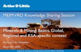 MEIM VRO Knowledge Sharing Session Minerals & … · Source: SME Mining Engineering Handbook . 15 Iron ore processing operations ... Crushing, screening, equipment service and repair
