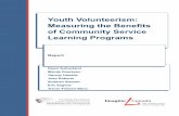 Youth Volunteerism: Measuring the Beneﬁts of Community ... · Imagine Canada’s Knowledge Development Centre is funded through the ... Youth Volunteerism: Measuring the Beneﬁts