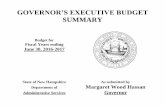 GOVERNOR’S EXECUTIVE BUDGET - New Hampshire · Governor’s Executive Budget Summary. 2. Balanced, Responsible Budget, Without an Income or Sales Tax • Balances without an income