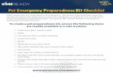 Pet Emergency Preparedness Kit Checklist - michigan.gov€¦ · Fill out this page and place it in your pet emergency preparedness kit. Pet’s name VET INFORMATION PET INFORMATION