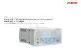 Modbus Point List Manual REF615 ANSI Feeder Protection and Control · RELION® 615 SERIES Feeder Protection and Control REF615 ANSI Modbus Point List Manual