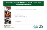 Last mile towards EMTCT in South Africa…the … AIDS 2017/Tuesday... · 8th South African AIDS Conference, Durban Last mile towards EMTCT in South Africa…the ‘unfinished business’