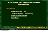 What Helps You Analyze Characters’ Motivations?turetsky.weebly.com/uploads/2/1/3/2/21329424/chapter_2_reading... · What Helps You Analyze Characters’ Motivations? Feature Menu