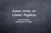Some notes on Linear Algebra - UBC Computer Scienceschmidtm/Documents/2009_Notes_LinearAlgebra.pdf · References Linear Algebra and Its Applications. Strang, 1988. Practical Optimization.