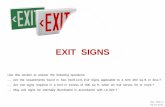 EXIT SIGNS - Indiana 10 - Exit Signs and Means... · 2014 indiana fire code effective 12-01-2014 exits shall be clearly marked. exit signs shall be installed at required exit doorways