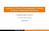 Lecture 18: Fourier Decomposition, Circular Functions ... · Lecture 18: Fourier Decomposition, Circular Functions, Spherical Harmonics COMPSCI/MATH 290-04 Chris Tralie, Duke University