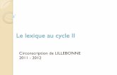 Le lexique au cycle II - circlillebonne.spip.ac-rouen.frcirclillebonne.spip.ac-rouen.fr/IMG/pdf/Le_lexique_au_cycle_II... · Les mots en français Les mots en anglais ou en espagnol
