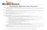 Student Ministries Pastor · The Student Ministries ... Reedley CA 93654 Phone (559) 638-8123  Student ... • H av erea dnd bwilling t oiby hM nnonit B t nC on ...