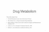 Drug Metabolism - ¬§…¹© †²ˆ‰ .process and their metabolites for drugs before approval.