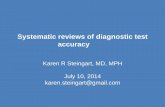 Systematic reviews of diagnostic test accuracy · Systematic reviews of diagnostic test accuracy Karen R Steingart, MD, MPH July 10, 2014. karen.steingart@gmail.com