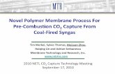Novel Polymer Membrane Process For Pre-Combustion … Library/Events/2010/co2capture... · Novel Polymer Membrane Process For Pre-Combustion CO 2 Capture From ... Project scope: The