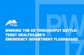 WINNING THE ED THROUGHPUT BATTLE: TENET … · •Cost Accounting. PE: ED Flashboard Initiative •ED throughput has impact upon –Patient Satisfaction –Patient Quality of Care
