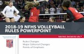 2018-19 NFHS VOLLEYBALL RULES POWERPOINT · raise the hand on the side of ... NFHS Official Volleyball Signals 20A, Official’s ... OFFICIALS SIGNALS SIGNALS 2 AND 13