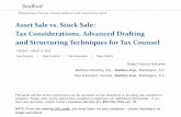 Asset Sale vs. Stock Sale: Tax Considerations, …media.straffordpub.com/products/asset-sale-vs-stock-sale-tax... · Tax Considerations, Advanced Drafting and Structuring Techniques