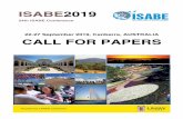 Initial Call for Papers ISABE2019 v3 aerodynamics, mechanics. Fuels, Injection, Ignition and Combustion Fuels for gas turbines and ramjets/scramjets, alternate fuels, combined cycles,