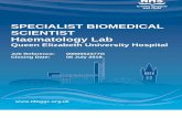 SPECIALIST BIOMEDICAL SCIENTIST Haematology Lab · injuries (national). The Haematology/Blood Transfusion service covers approximately 40% of Glasgow’s population. The Haematology