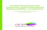 Professional Practice Concerns and Professional ... · THE FORMAL PRC: THE ROLE OF NURSES AND MEMBERS ... APPENDIX D – SAMPLE ... It also includes samples of the ONA Professional