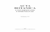 ACTA BOTANICA - Prírodovedecká fakulta · Redakcia Acta Botanica, Révová 39, ... occur also thermophilic species like Quercus pubescensand Sorbus ... The layer of bryophytes is