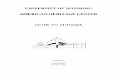 UNIVERSITY OF WYOMING AMERICAN HERITAGE CENTER · UNIVERSITY OF WYOMING AMERICAN HERITAGE CENTER GUIDE TO AUTHORS Compiled by Ginny Kilander ... the atomic submarine Nautilus, and