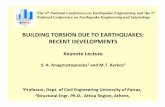 BUILDING TORSION DUE TO EARTHQUAKES: RECENT DEVELOPMENTS ppt/keynote ppt... · BUILDING TORSION DUE TO EARTHQUAKES: RECENT DEVELOPMENTS ... five-story reinforced concrete buildings