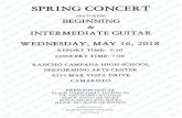 SPRING CONCERT FEATURING BEGINNING INTERMEDIATE GUITAR … · spring concert featuring beginning intermediate guitar wednesday, may 16, 2018 report time: 6:30 concert time: 7:00 rancho