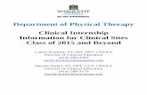Department of Physical Therapy Clinical Internship ... · Department of Physical Therapy Clinical Internship Information for ... "cheat sheet" that ... Le velan dxten tof assistanc